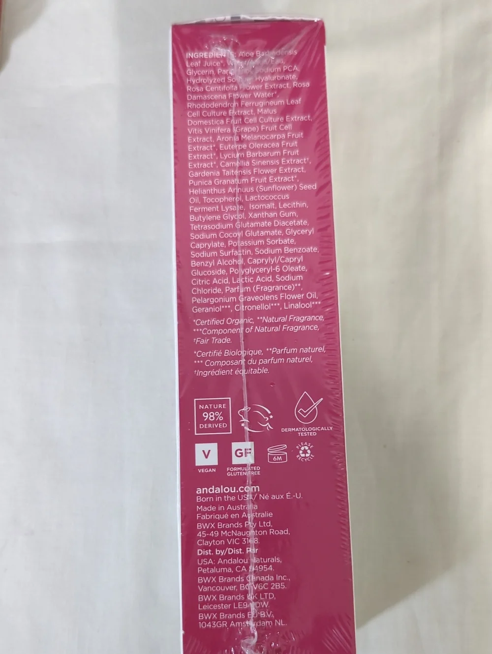 NEW Sealed Andalou Naturals Biome 1000 Roses Floral Toner 6 fl oz